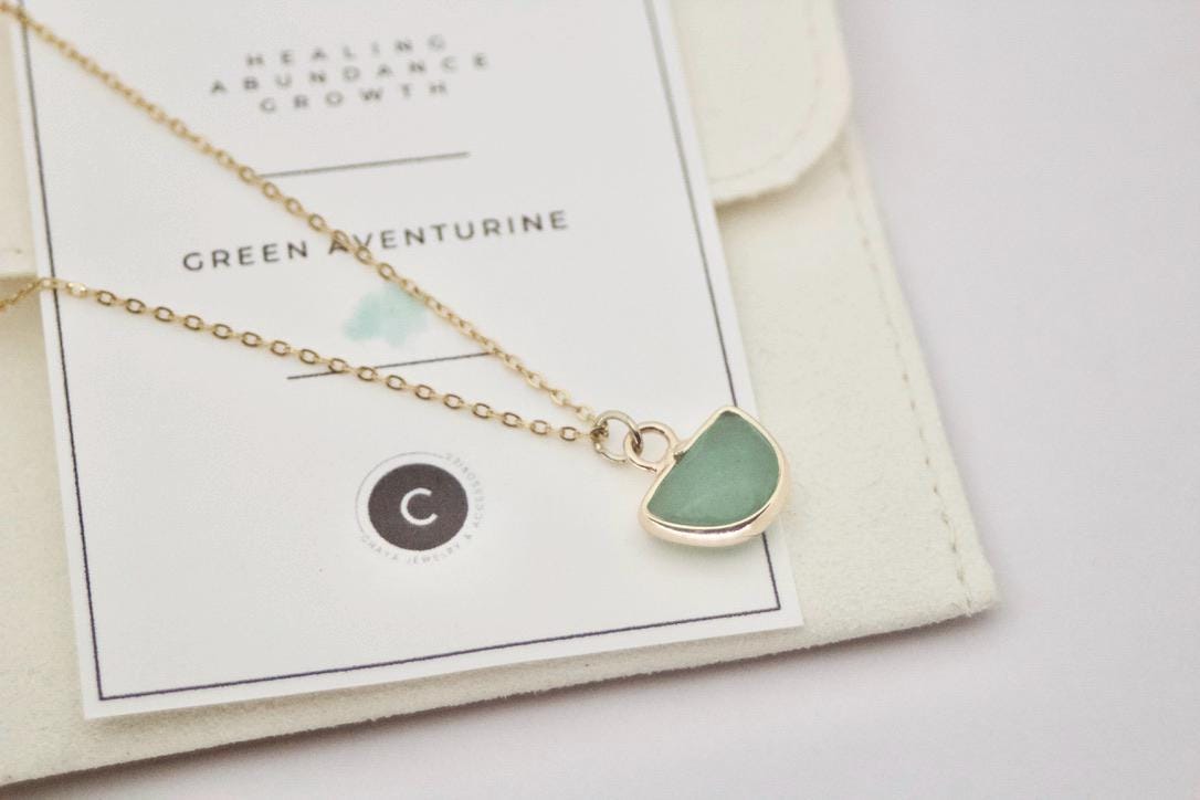 Gold Half-Moon Pendant Necklace