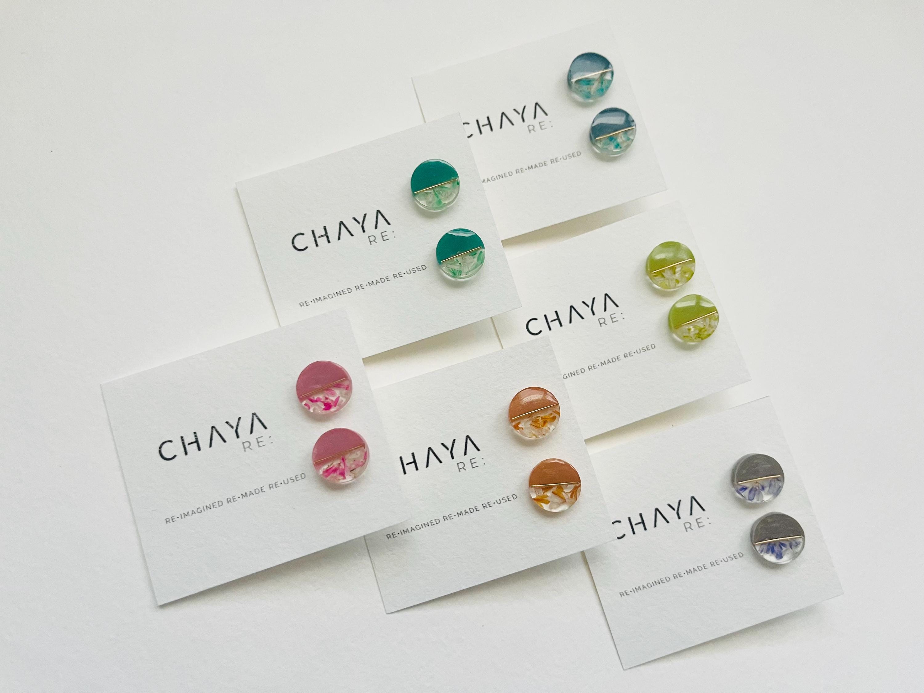 Botanical resin earrings made with dried flowers