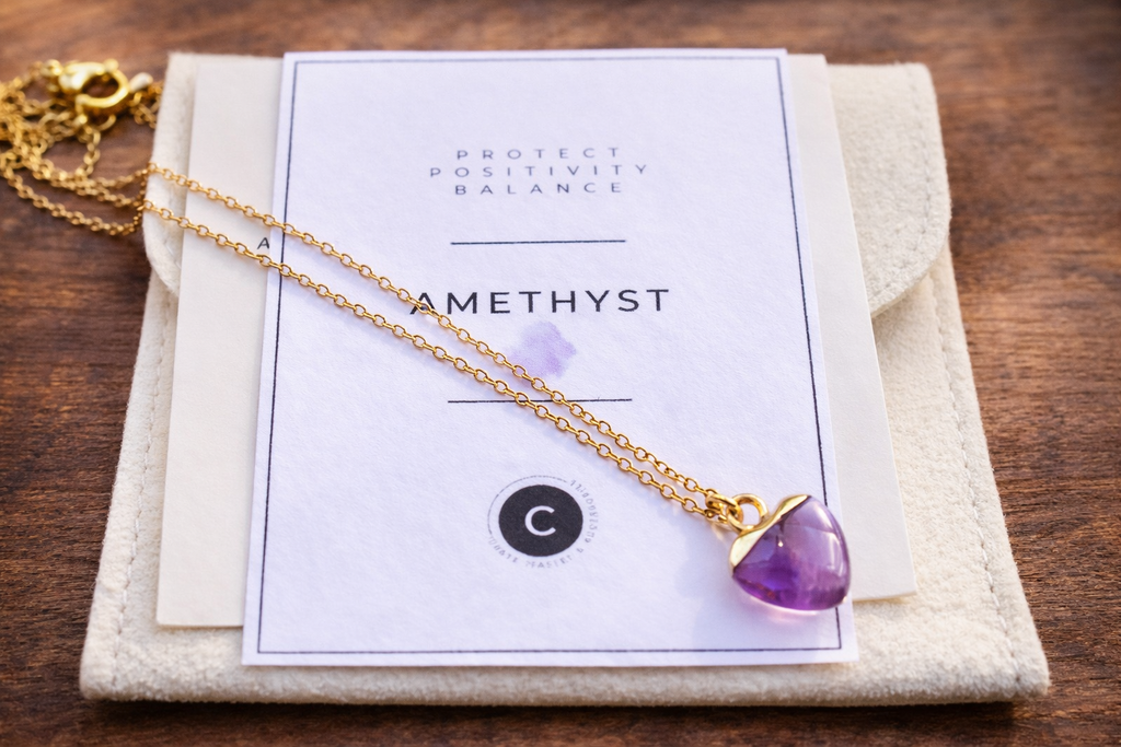 Amethyst Pendant Necklace – Healing Crystal Jewelry for Women