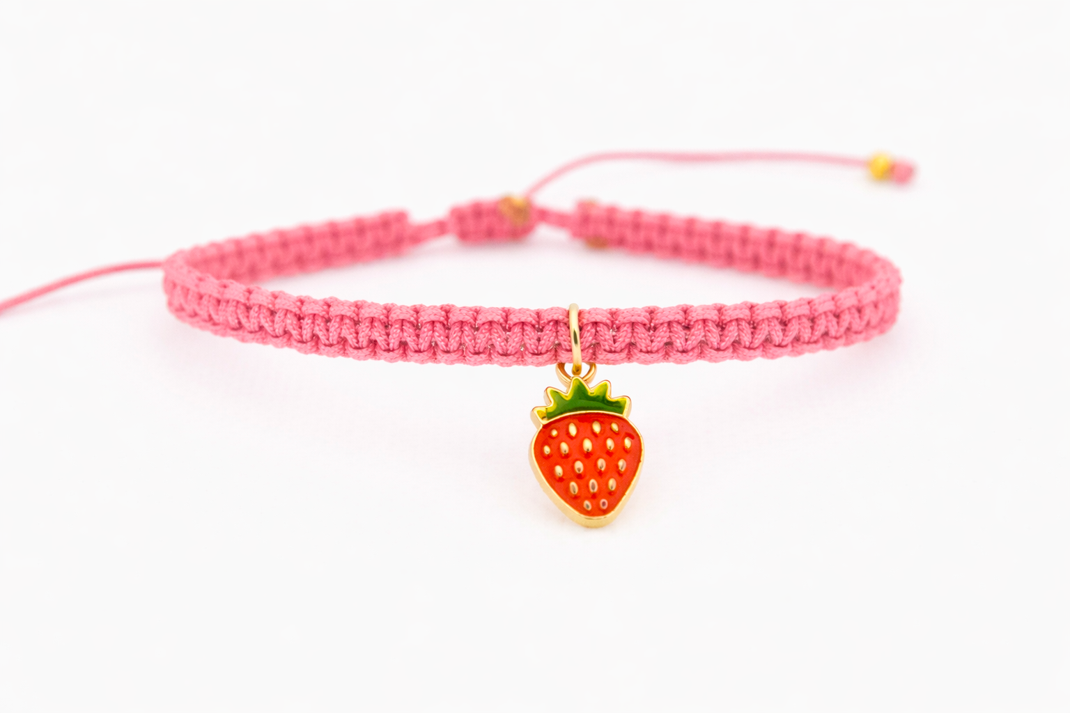 Strawberry Macrame Friendship Bracelet