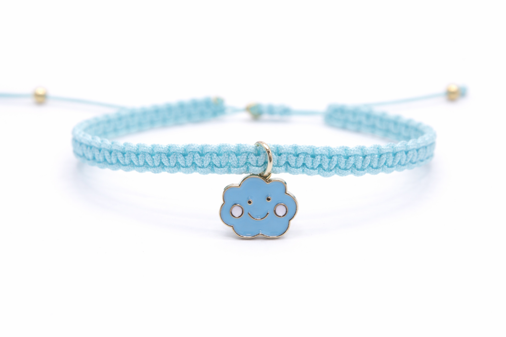 Close up of cloud charm bracelet detail