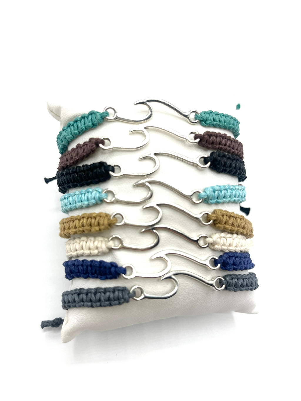 Color options macrame ocean wave bracelets stacked style