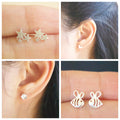 Dainty sterling silver stud earrings– minimalist 925 silver posts