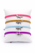Handmade fox charm bracelet with adjustable macrame cord