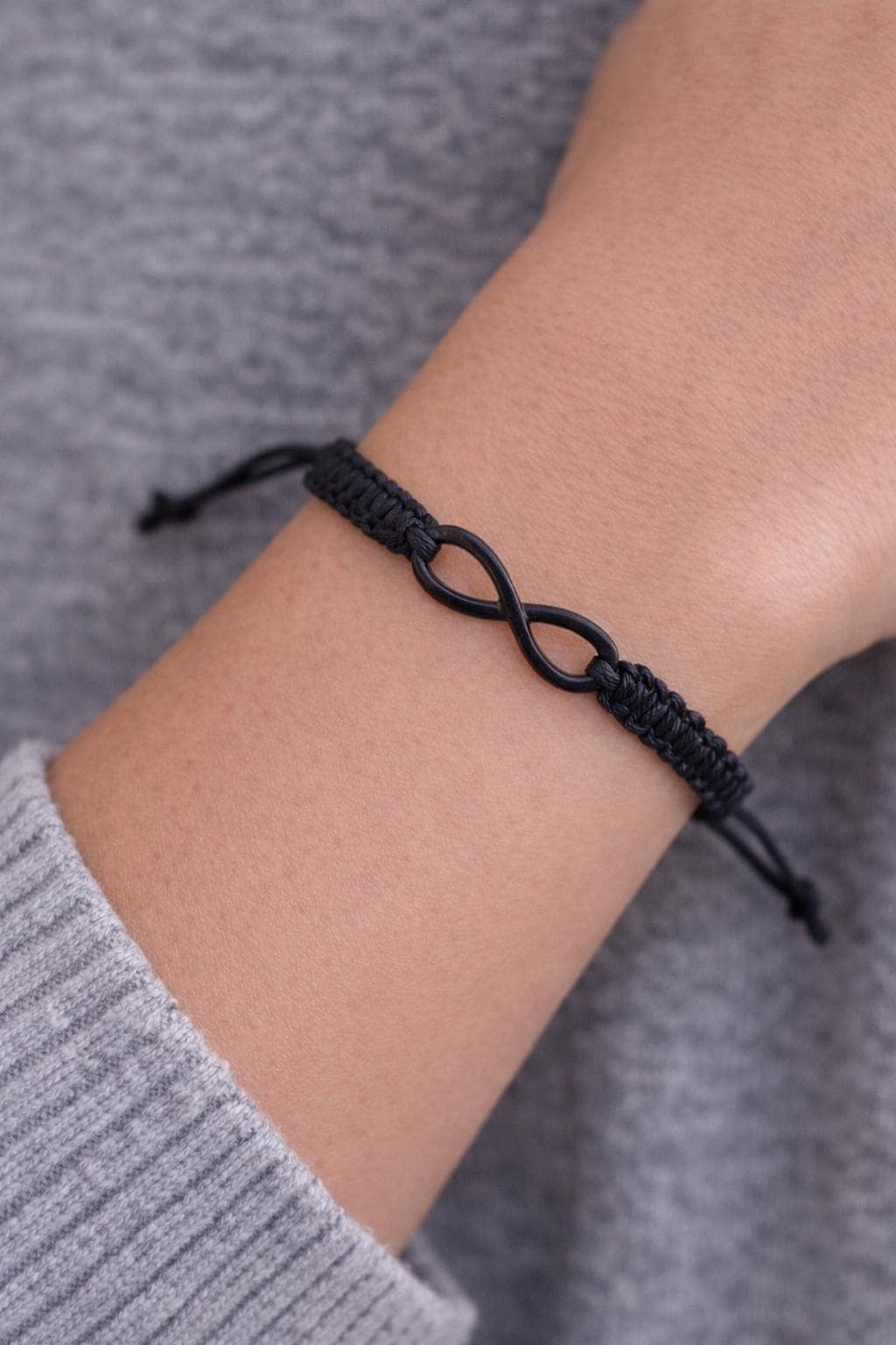 Handmade macrame infinity friendship bracelet, adjustable boho jewelry gift for best friend