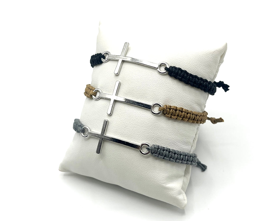 Adjustable Cross Macrame Bracelet