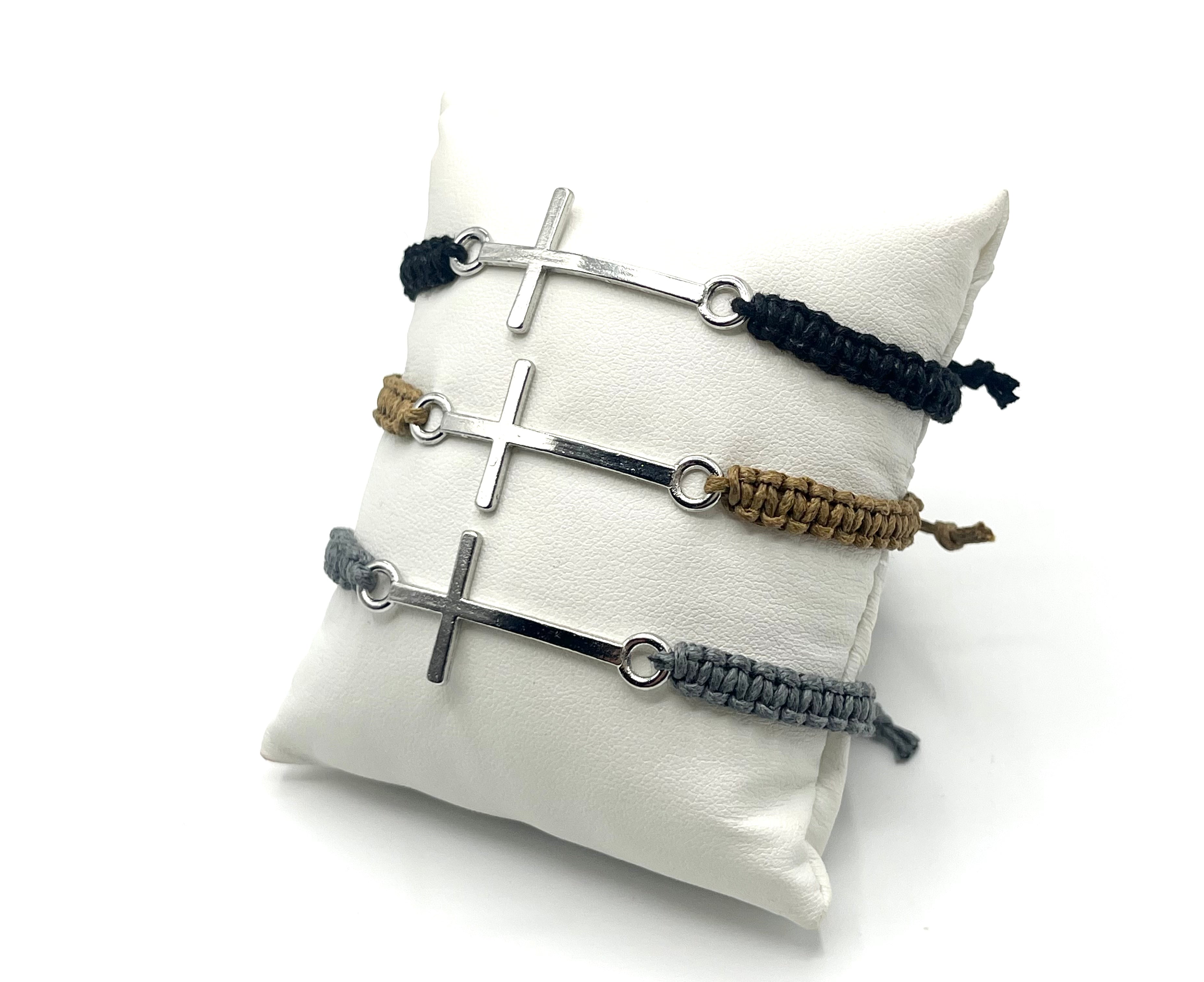 Adjustable Cross Macrame Bracelet