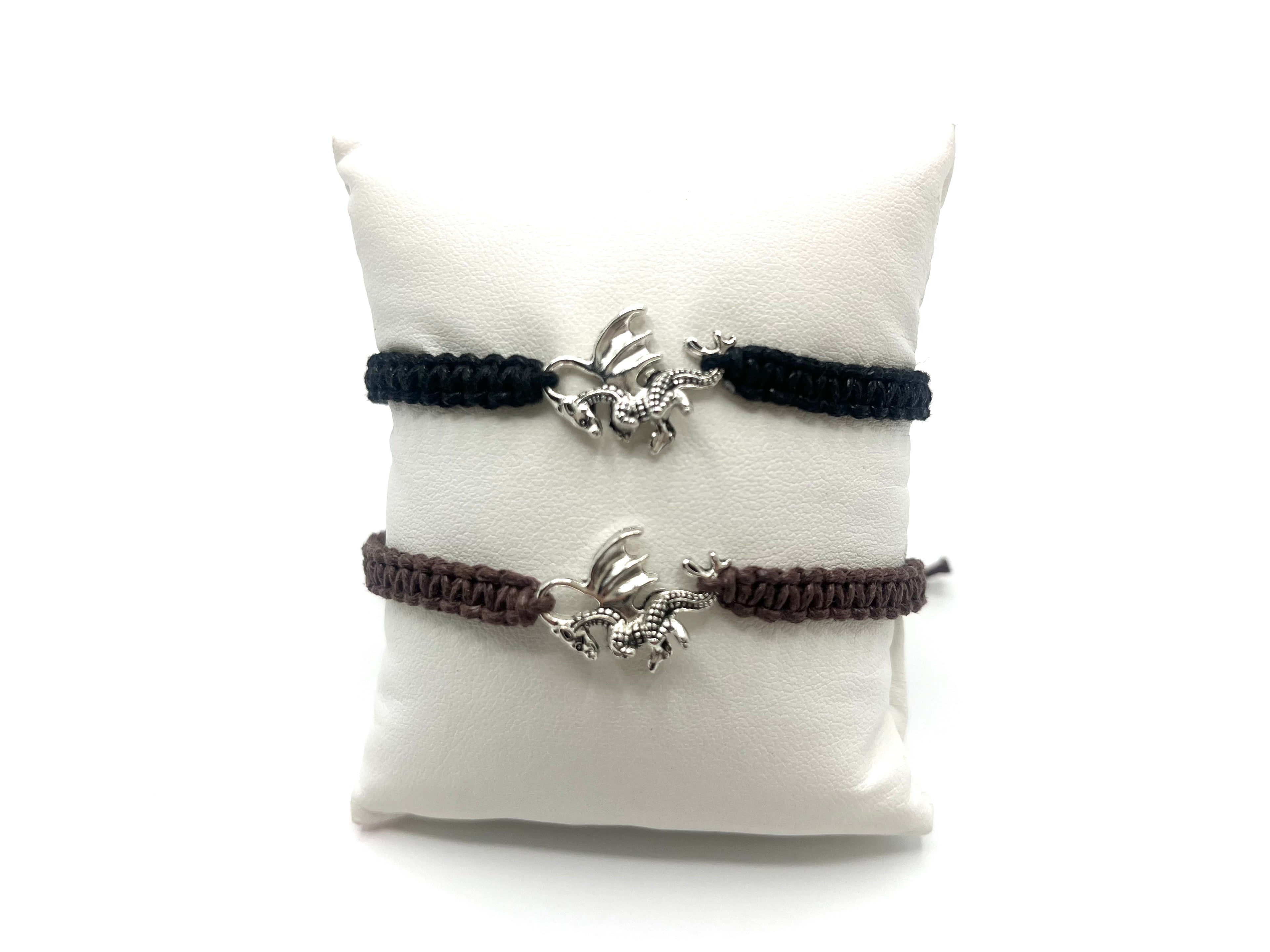 Dragon Charm Macrame Bracelet
