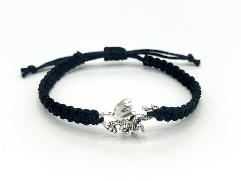 Dragon Charm Macrame Bracelet