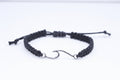Macrame ocean wave bracelet black adjustable boho beach jewelry