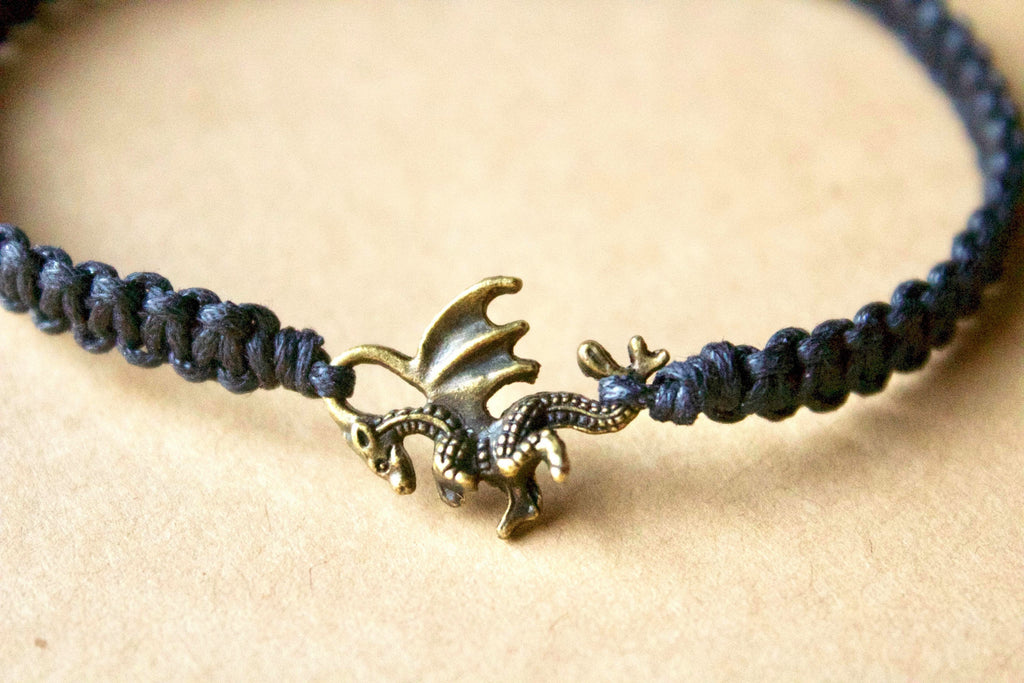 Mythical dragon charm bracelet handmade fantasy jewelry