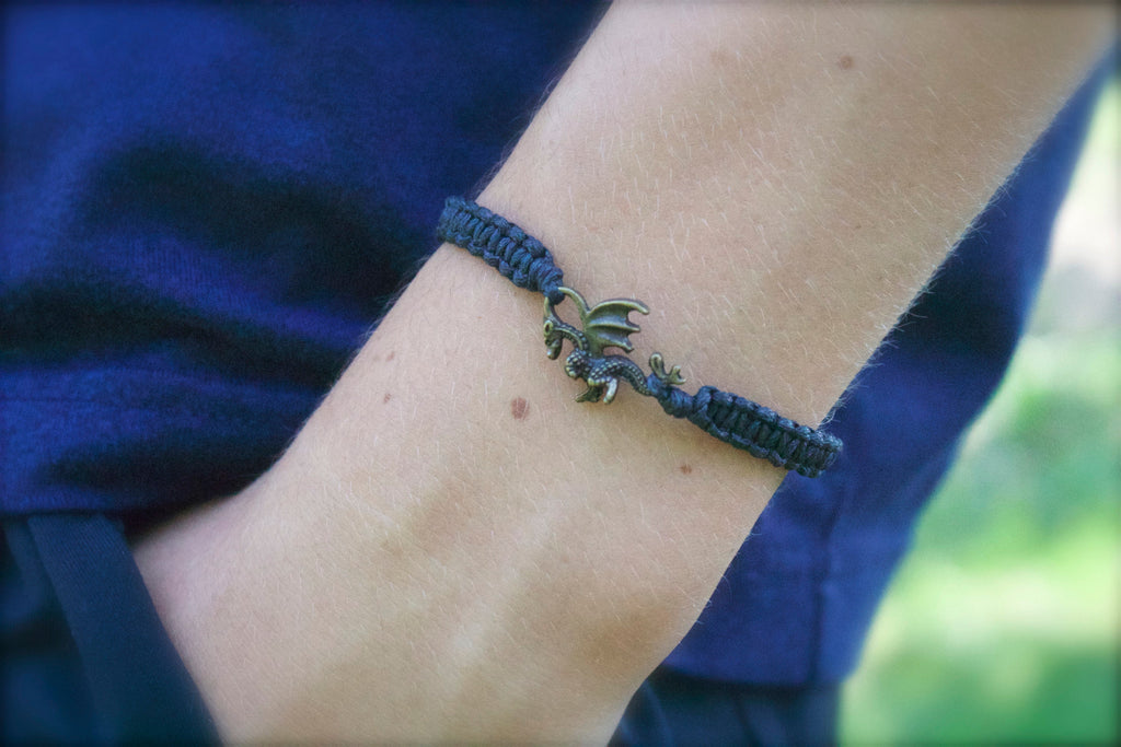 Dragon Charm Macrame Bracelet