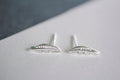 leaf sterling silver earrings minimalist studs
