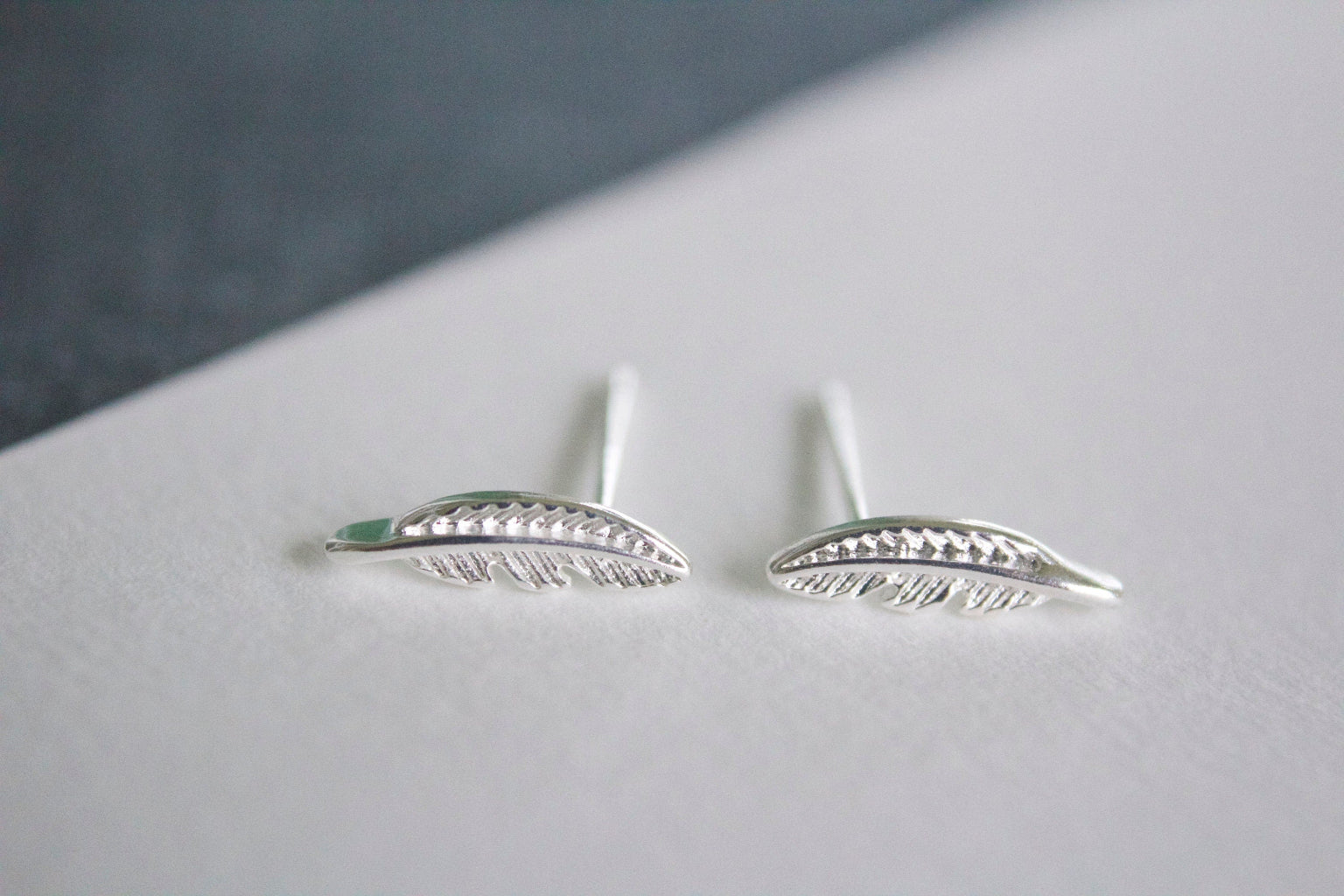 leaf sterling silver earrings minimalist studs