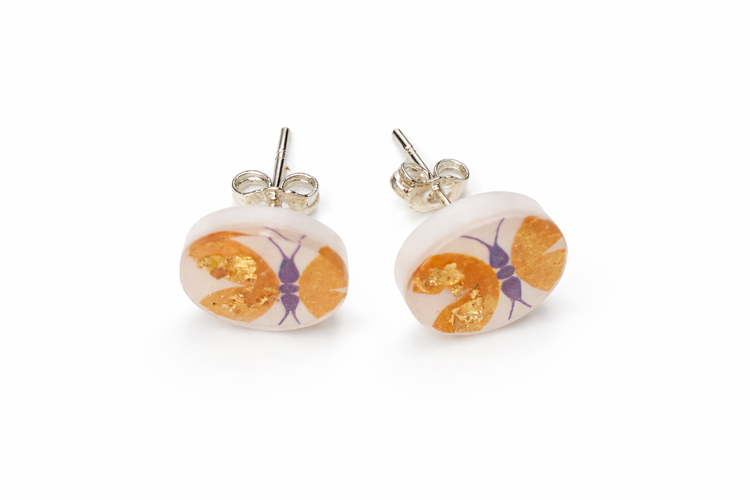 lightweight butterfly stud earrings eco friendly handmade accessory