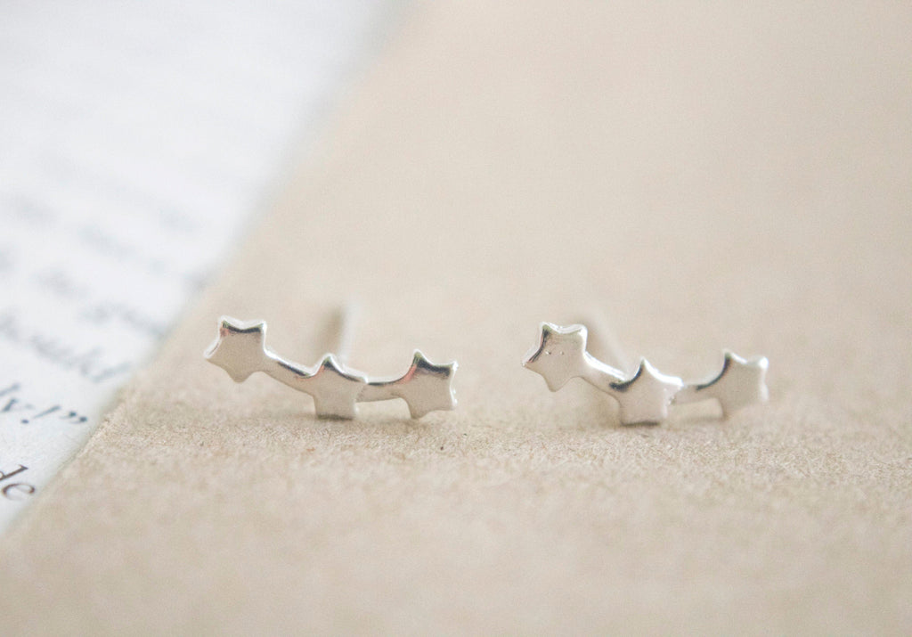 sterling silver star stud earrings minimalist
